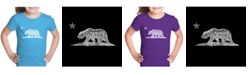 LA Pop Art Girl's Word Art T-Shirt - California Bear